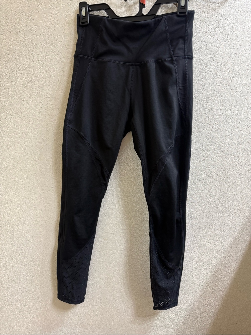 Athleta Black High-Rise Performance Leggings with Mesh Ankles